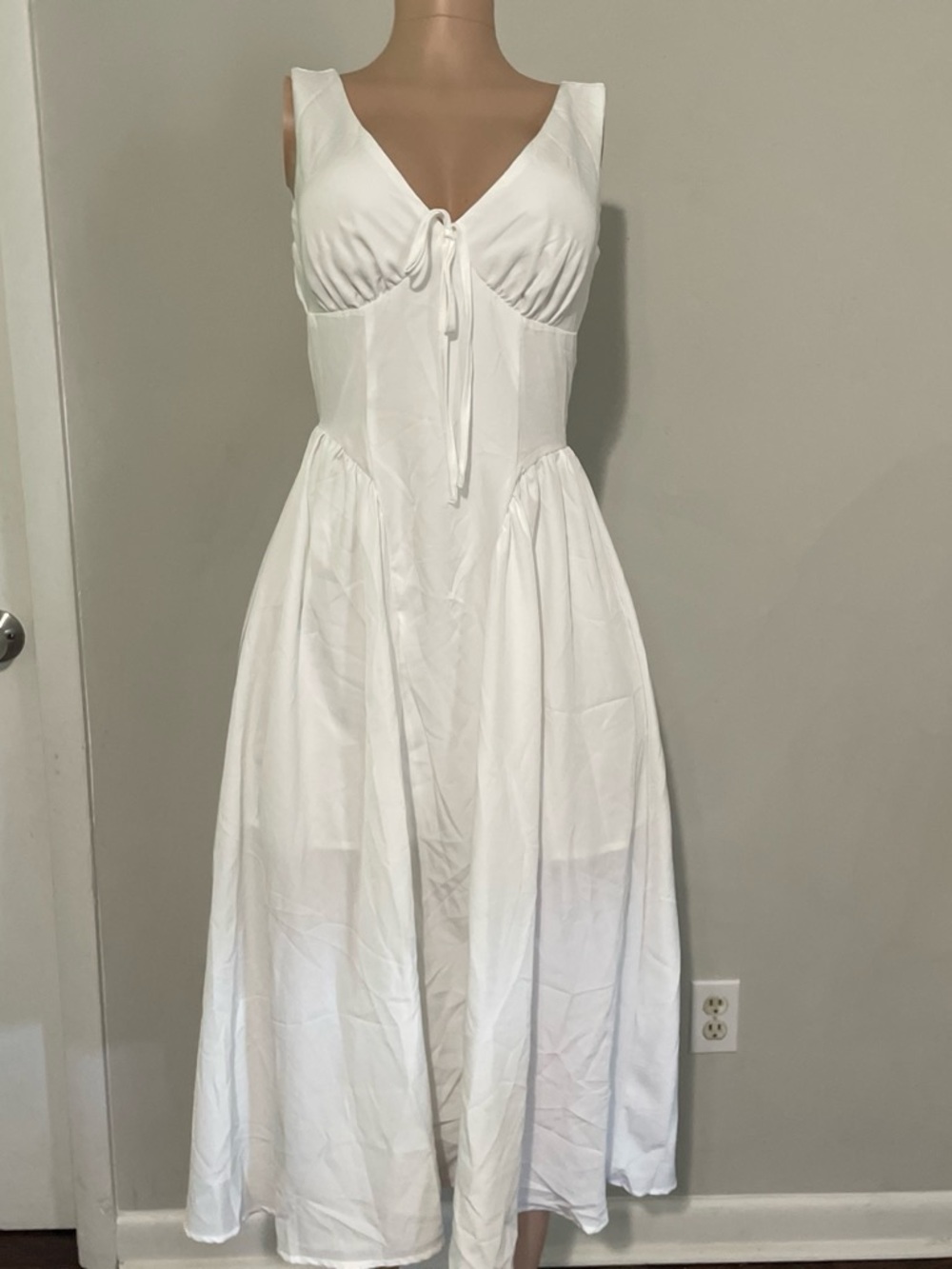 a new day White Sleeveless Tie-Front Maxi Dress